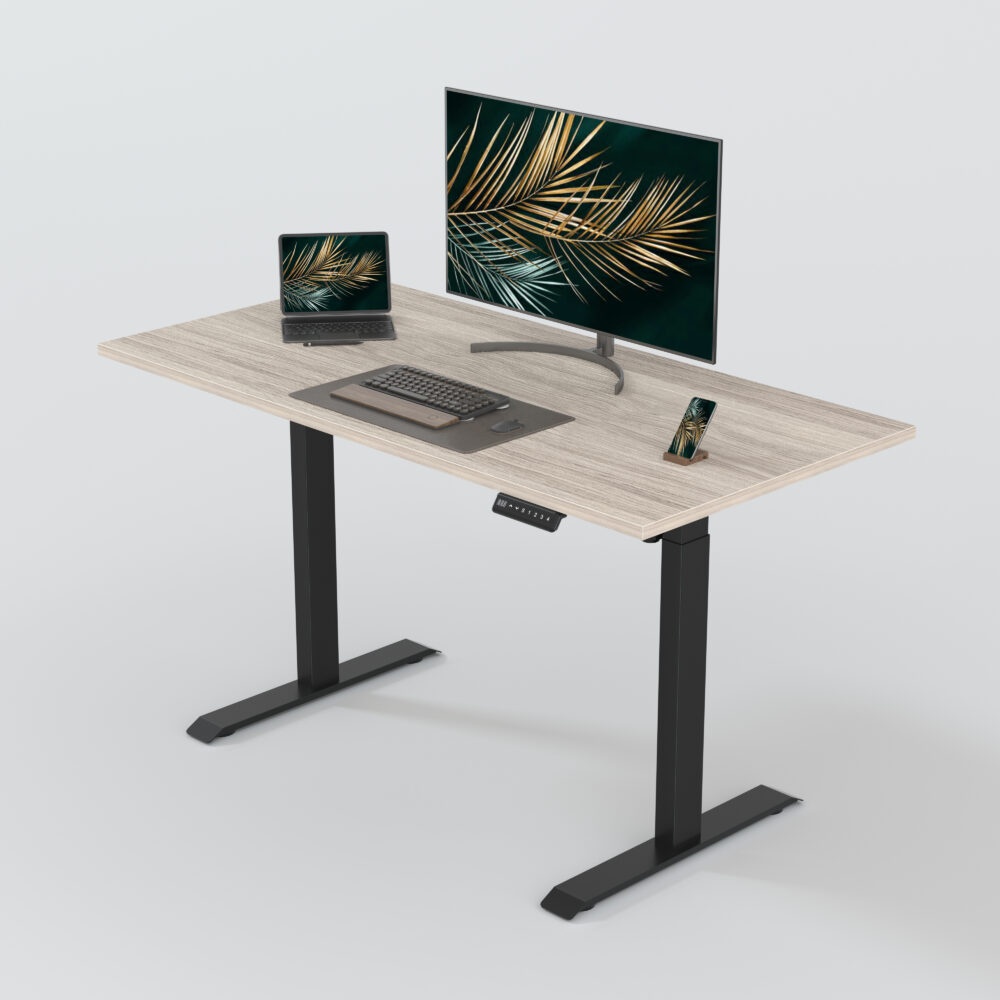 Single motor height adjustable desk with tabletop - Image 3