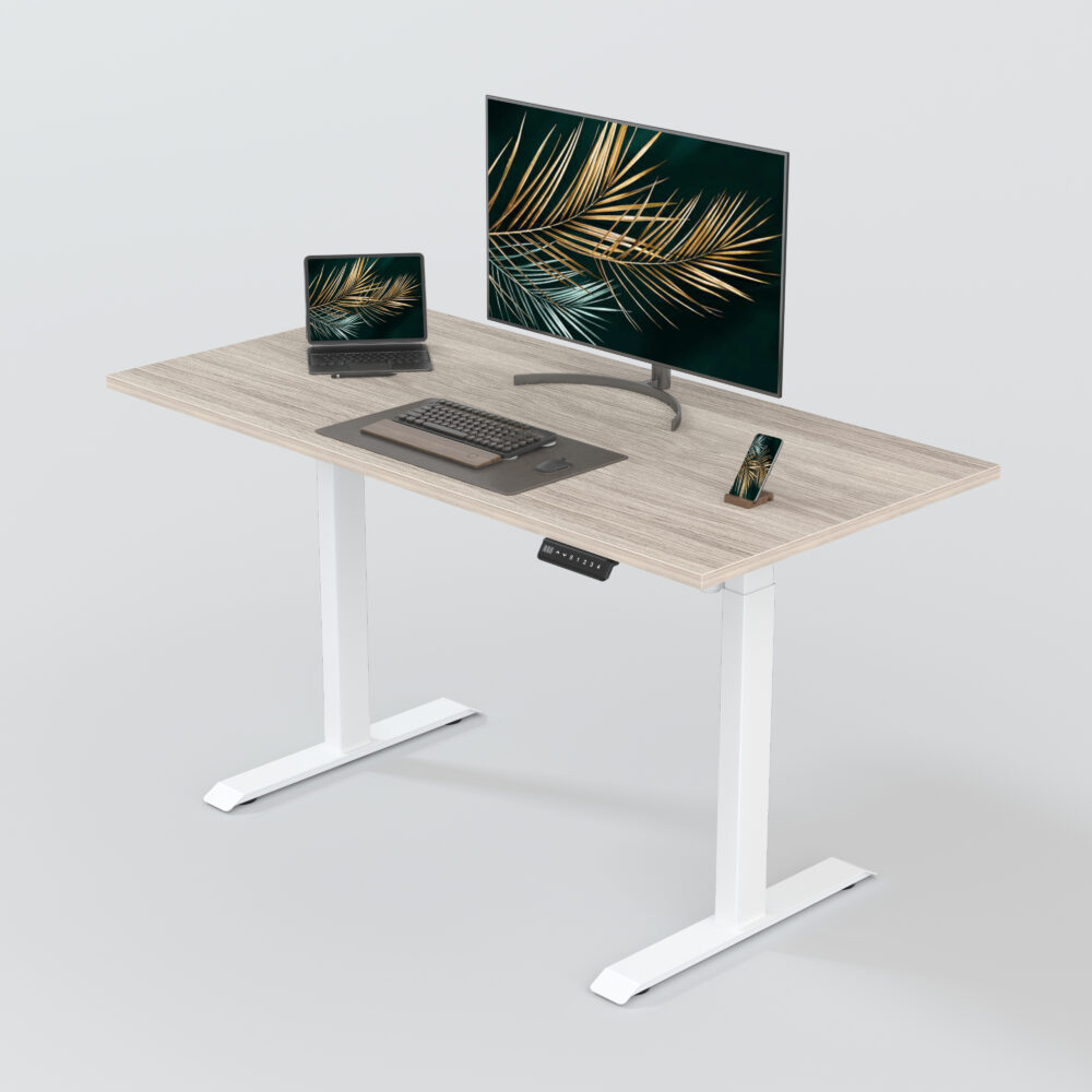 Single motor height adjustable desk with tabletop - Image 2